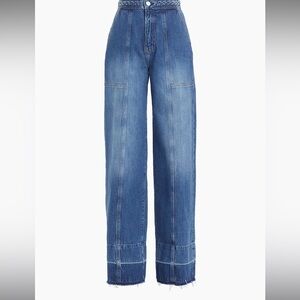 Frame Braided Waistband Wide Leg Jeans - Size 24